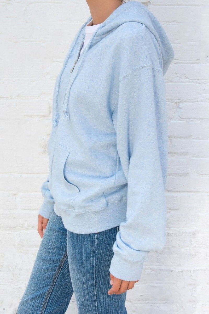 Sweat a Capuche Brandy Melville Christy Bleu Clair | SIY-03927546